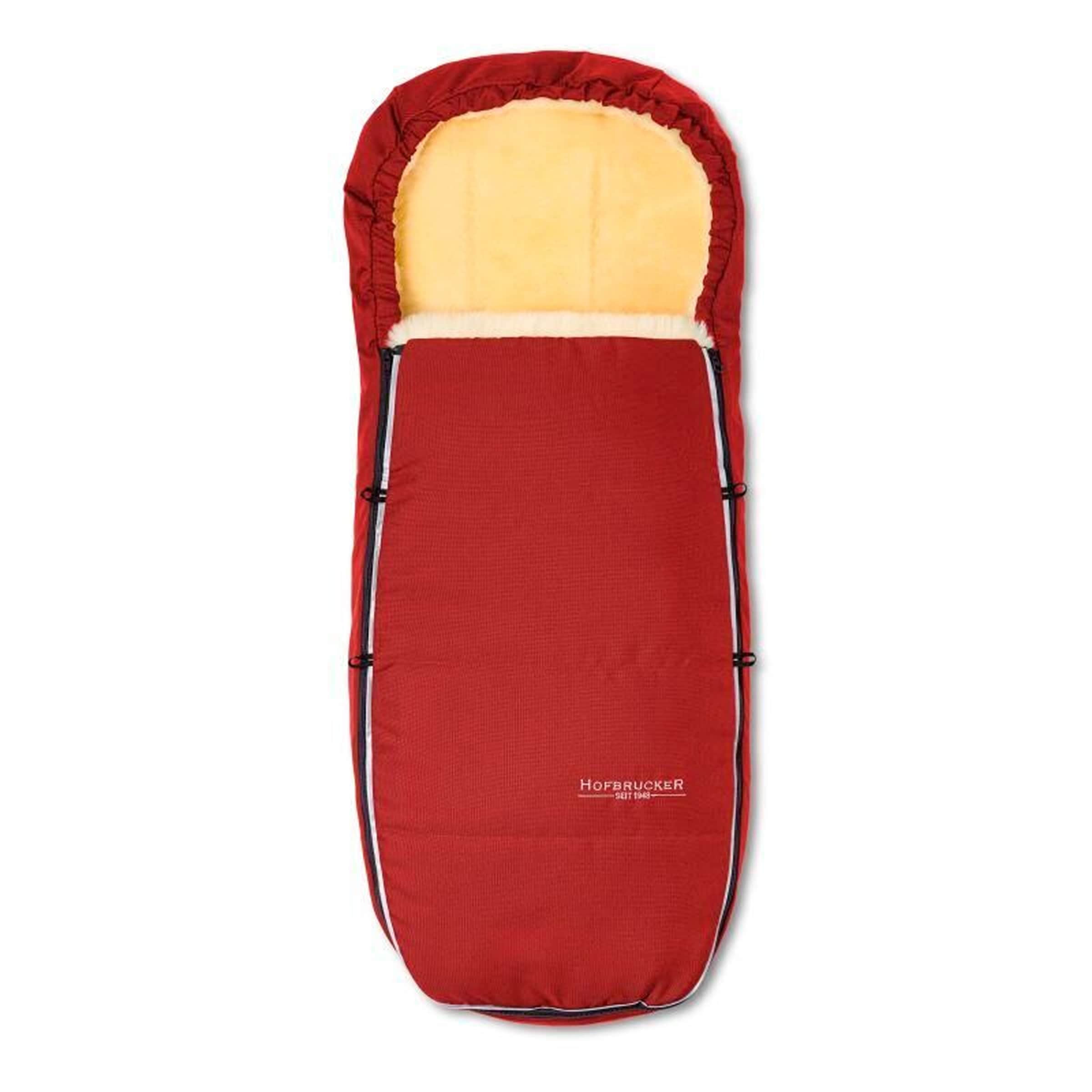 Hofbrucker Kinderwagen Lammfell-Fußsack Alaska rot